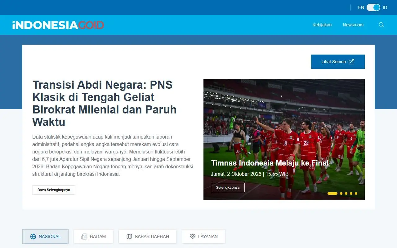Tampilan website resmi Indonesia.go.id (indonesia.go.id)