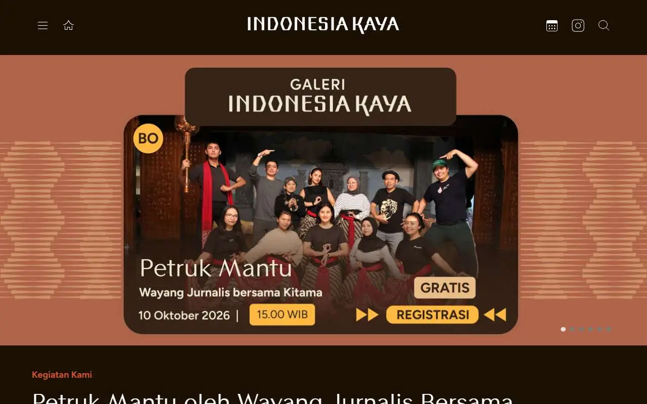 Tampilan website resmi Indonesia Kaya (indonesiakaya.com)