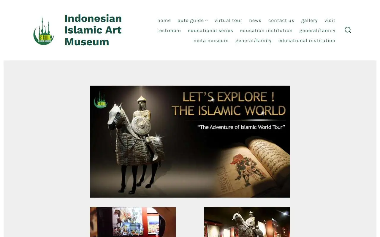 Tampilan website resmi Indonesian Islamic Art Museum (museumislamindonesia.com)
