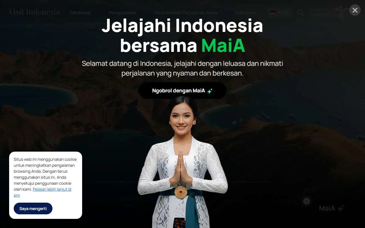 Tampilan website resmi Wonderful Indonesia (indonesia.travel)