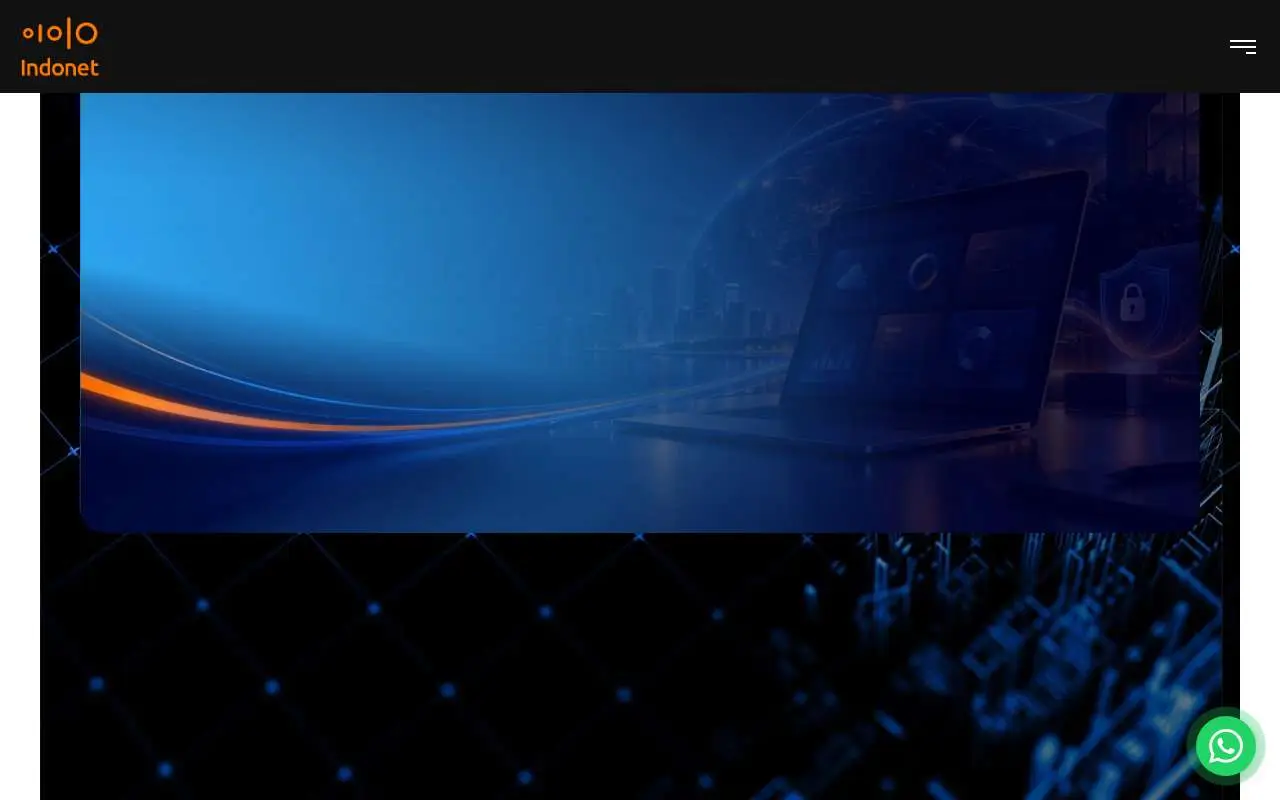 Tampilan website resmi Indonet (indonet.id)