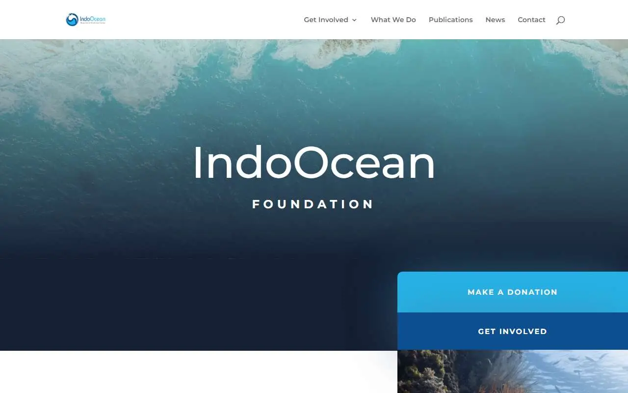 Tampilan website resmi Indo Ocean Foundation (indoocean.org)