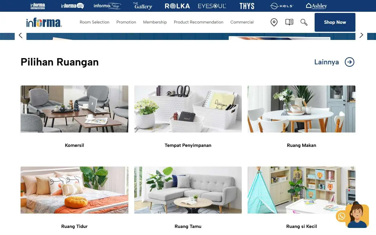 Tampilan website resmi Informa (informa.co.id)