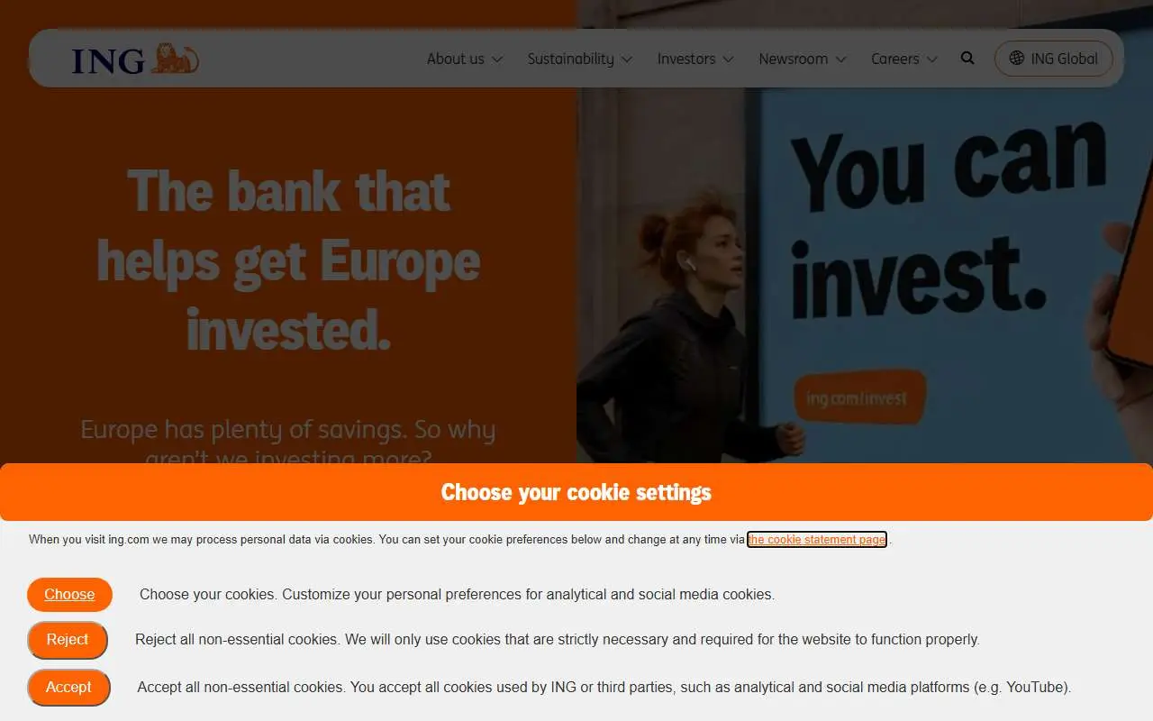 Tampilan website resmi ING Group (ing.com)