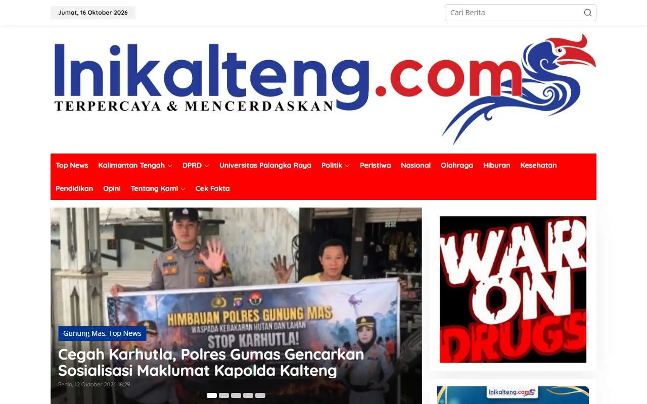 Tampilan website resmi Ini Kalteng (inikalteng.com)
