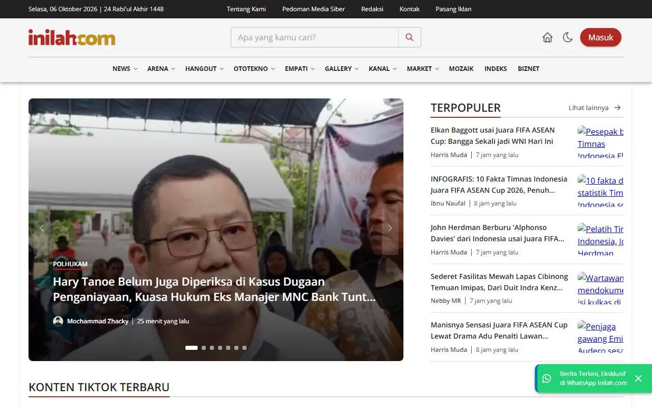 Tampilan website resmi Inilah.com (inilah.com)