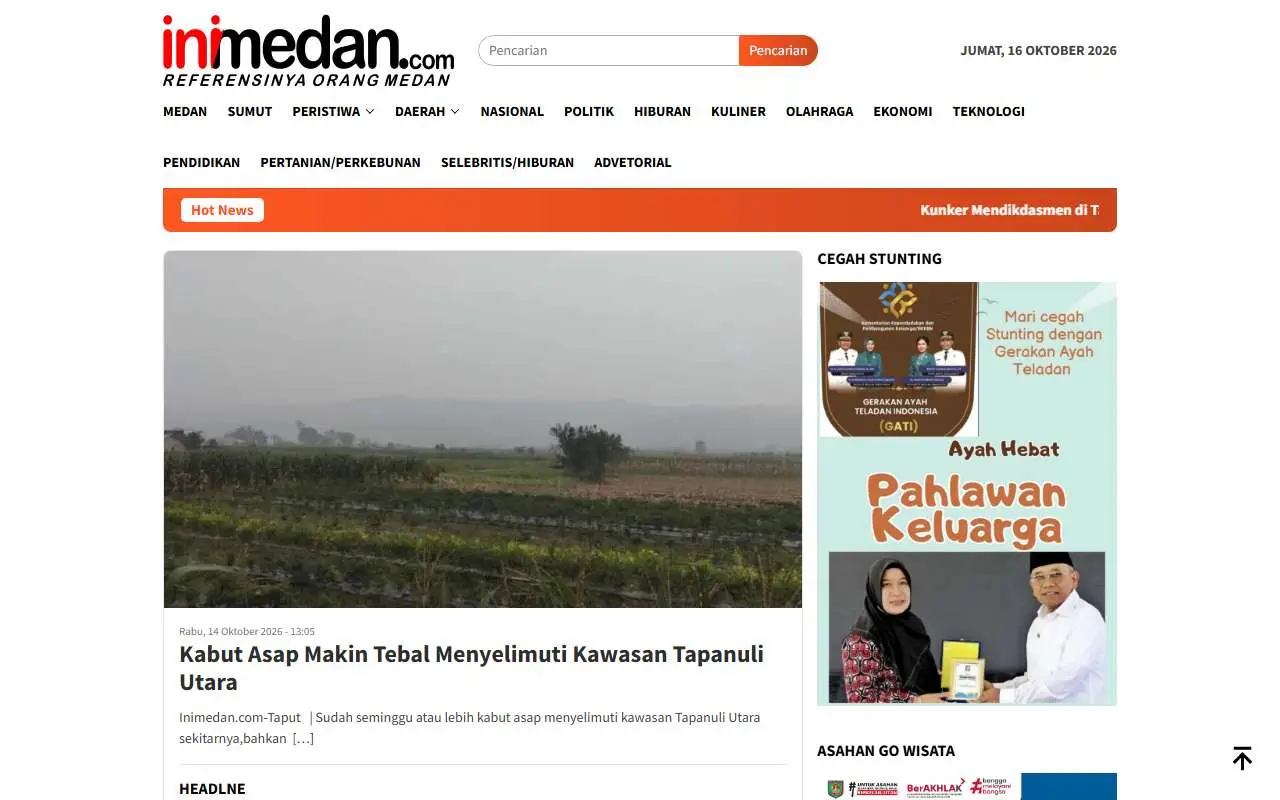 Tampilan website resmi Ini Medan (inimedan.com)