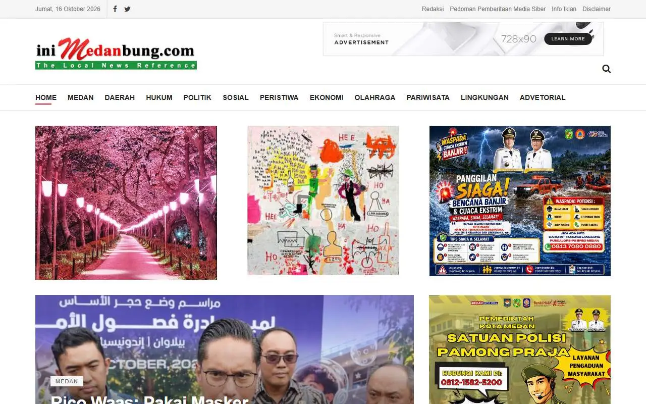 Tampilan website resmi Ini Medan Bung (inimedanbung.com)