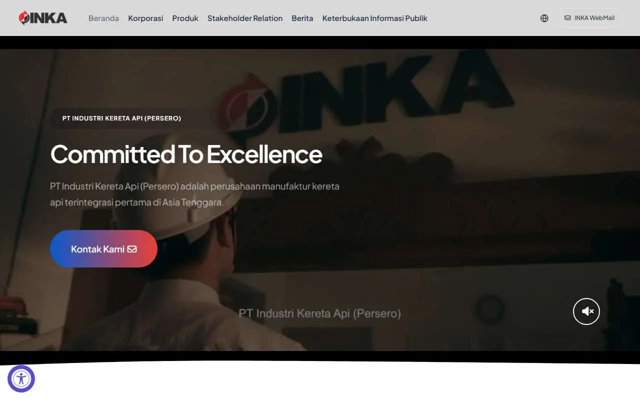 Tampilan website resmi PT INKA (inka.co.id)