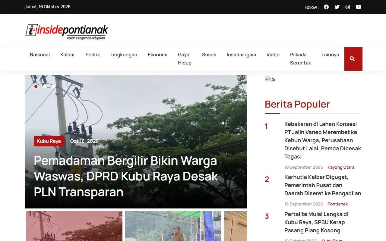 Tampilan website resmi Inside Pontianak (insidepontianak.com)