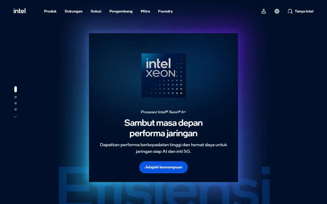 Tampilan website resmi Intel Indonesia (intel.co.id)