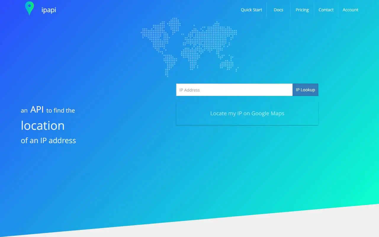 Tampilan website resmi ipapi (ipapi.co)