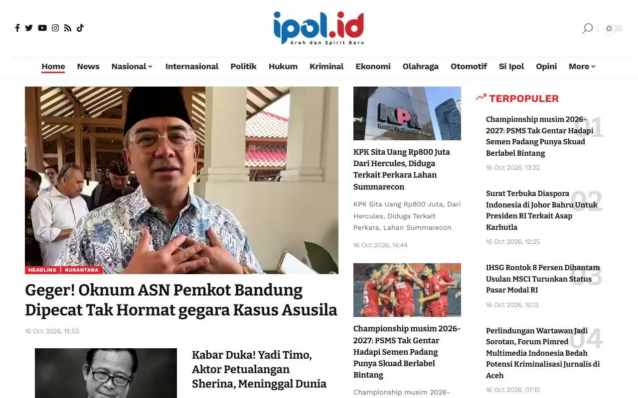Tampilan website resmi Ipol (ipol.id)
