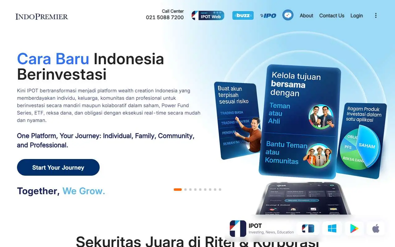 Tampilan website resmi Indo Premier Sekuritas (indopremier.com)