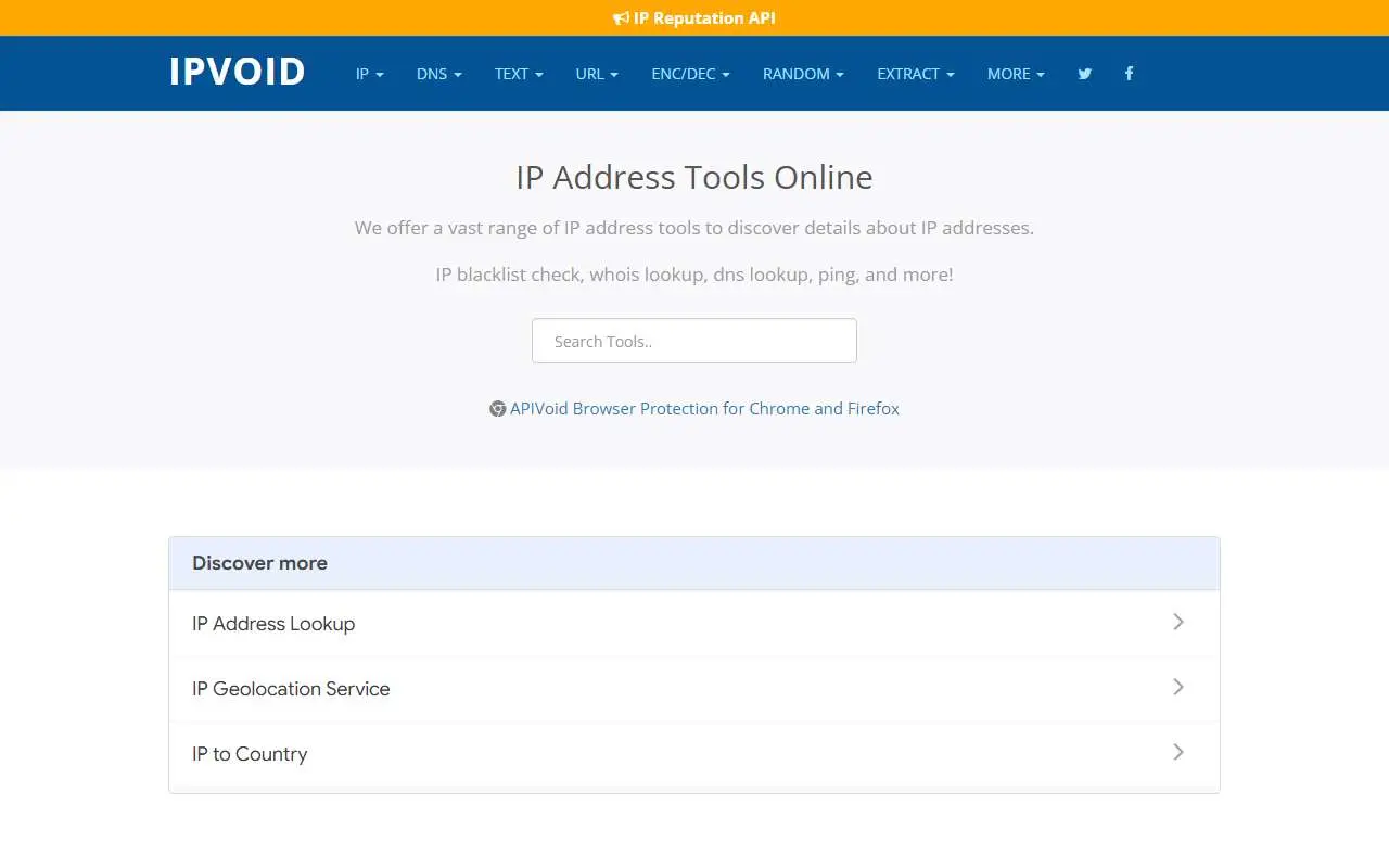 Tampilan website resmi IPVoid (ipvoid.com)