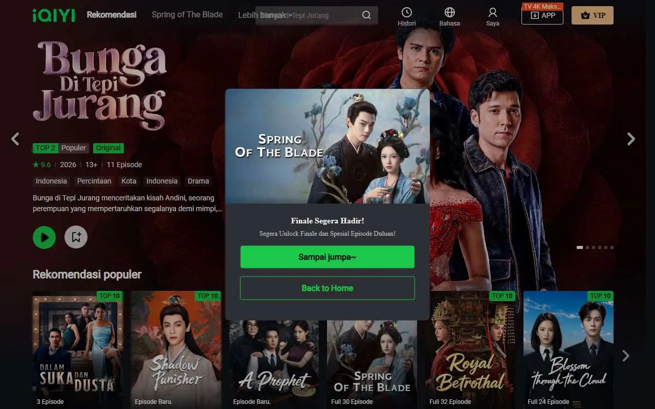 Tampilan website resmi iQIYI (iq.com)