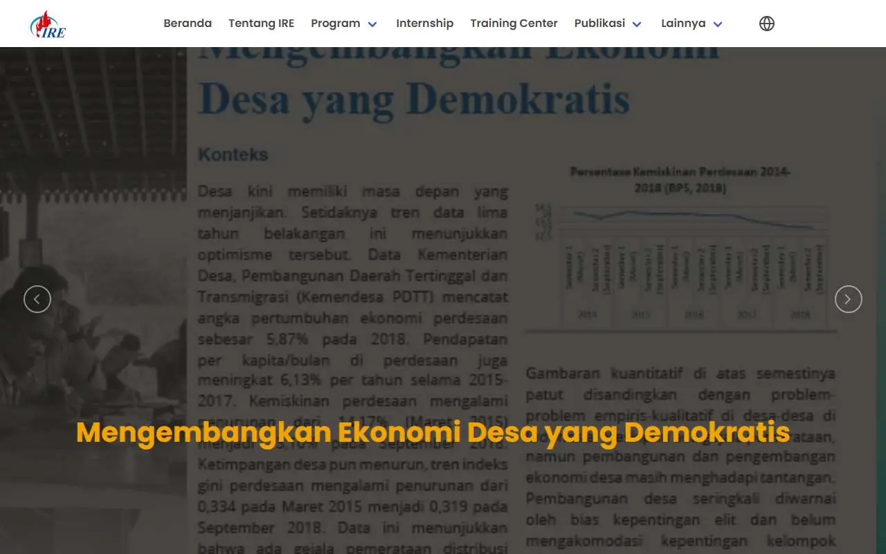 Tampilan website resmi Institute for Research and Empowerment (ireyogya.org)