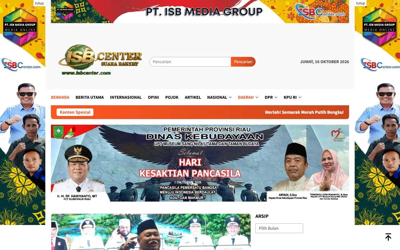 Tampilan website resmi ISBCenter (isbcenter.com)