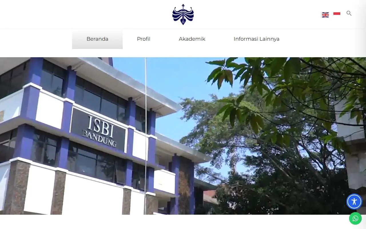 Tampilan website resmi Institut Seni Budaya Indonesia Bandung (isbi.ac.id)