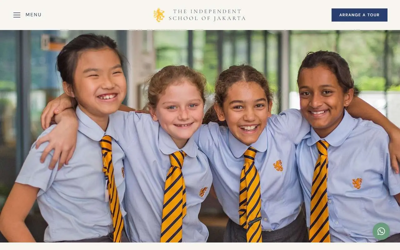 Tampilan website resmi British International School Jakarta (isj.id)