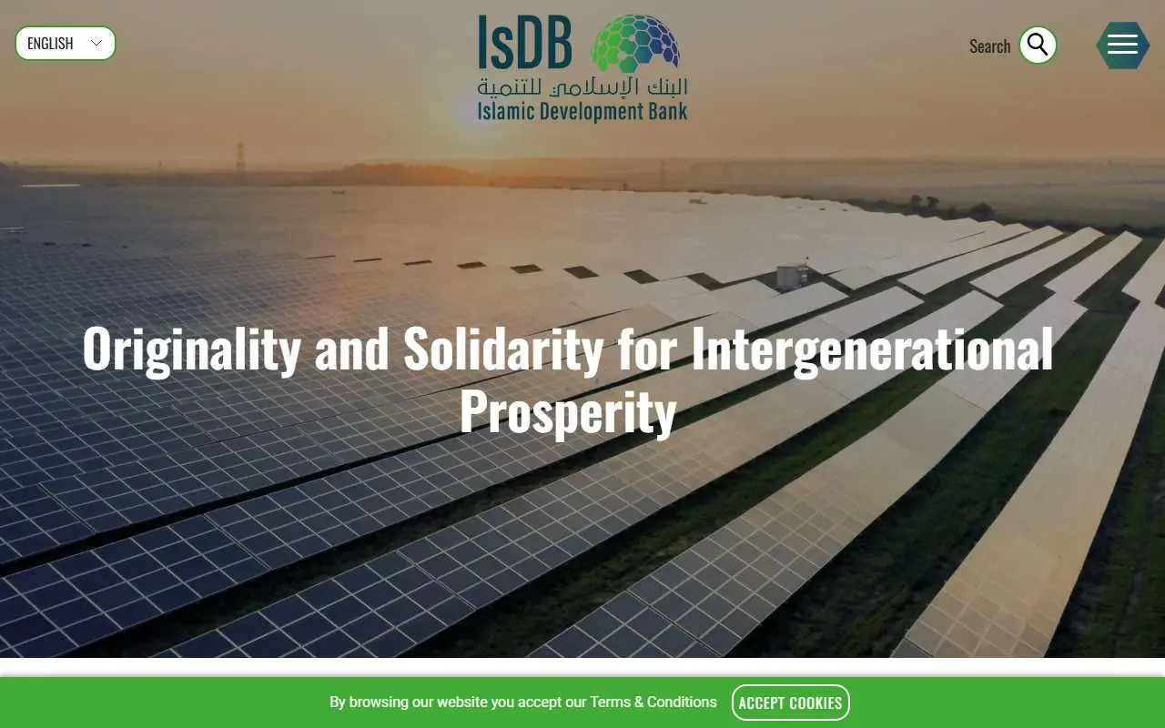 Tampilan website resmi Bank Pembangunan Islam (isdb.org)