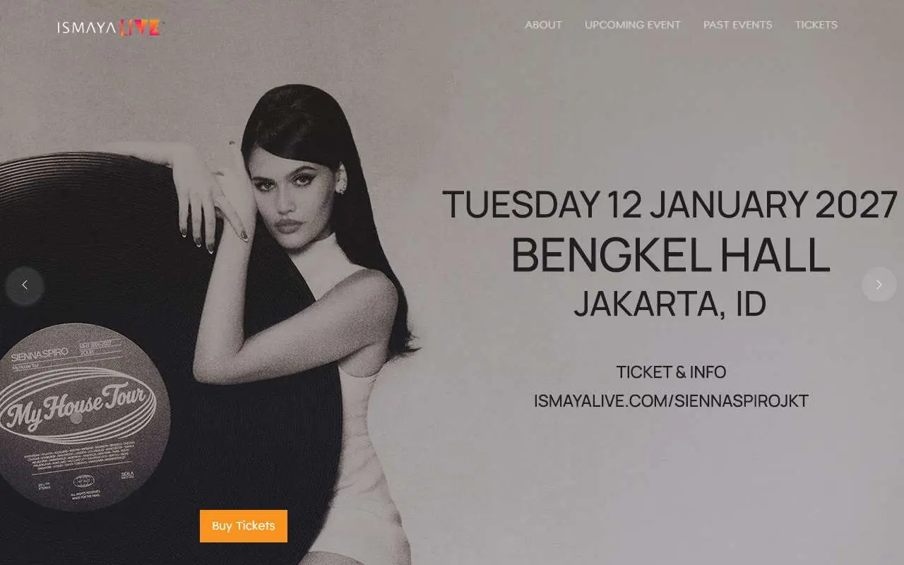 Tampilan website resmi Ismaya Live (ismayalive.com)