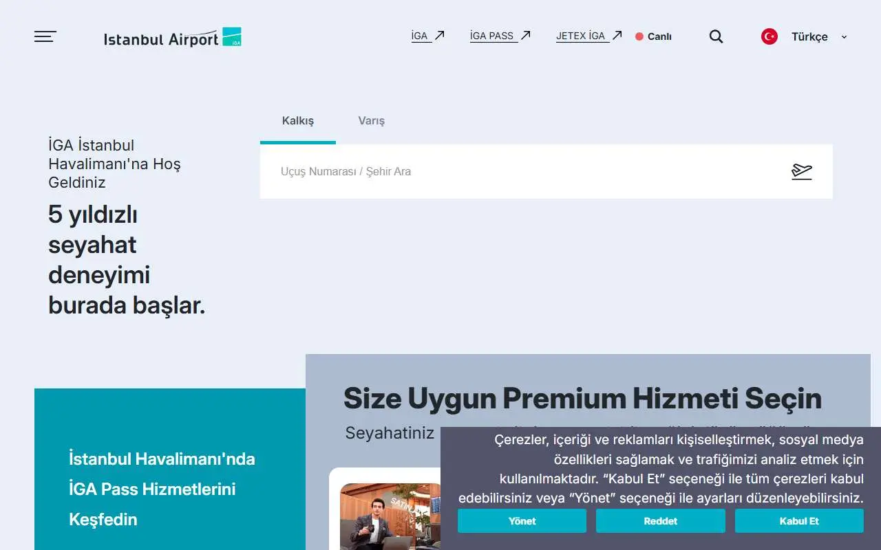 Tampilan website resmi Bandara Baru Istanbul (istairport.com)