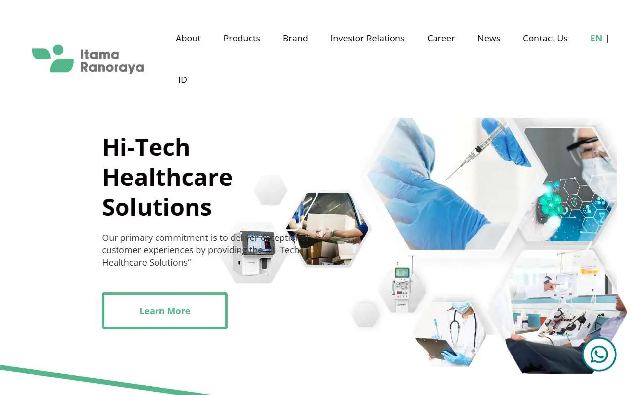 Tampilan website resmi Itama Ranoraya (itama.co.id)