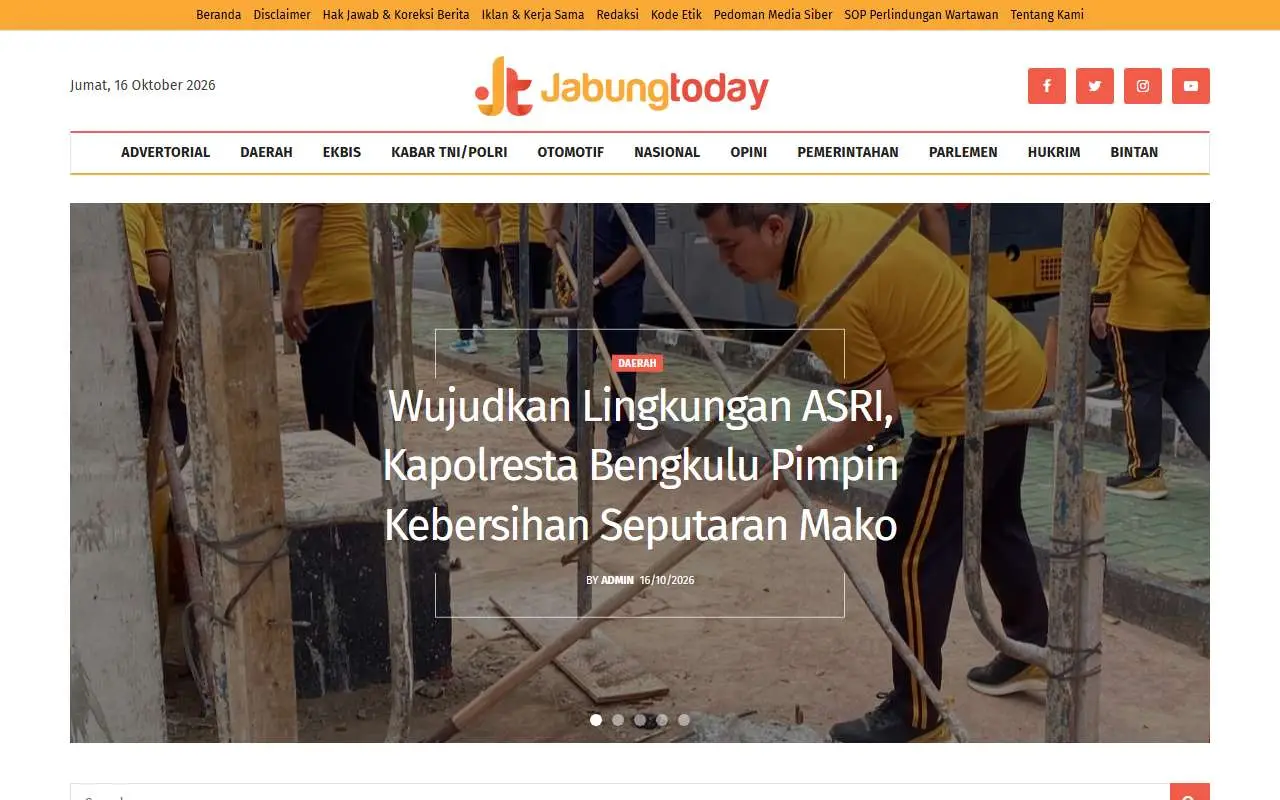 Tampilan website resmi Jabung Today (jabungtoday.com)
