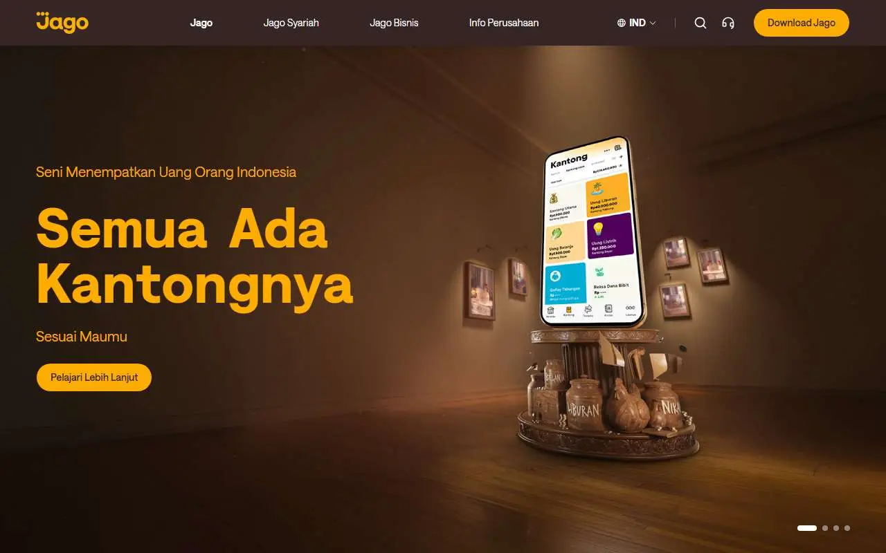Tampilan website resmi Bank Jago (jago.com)
