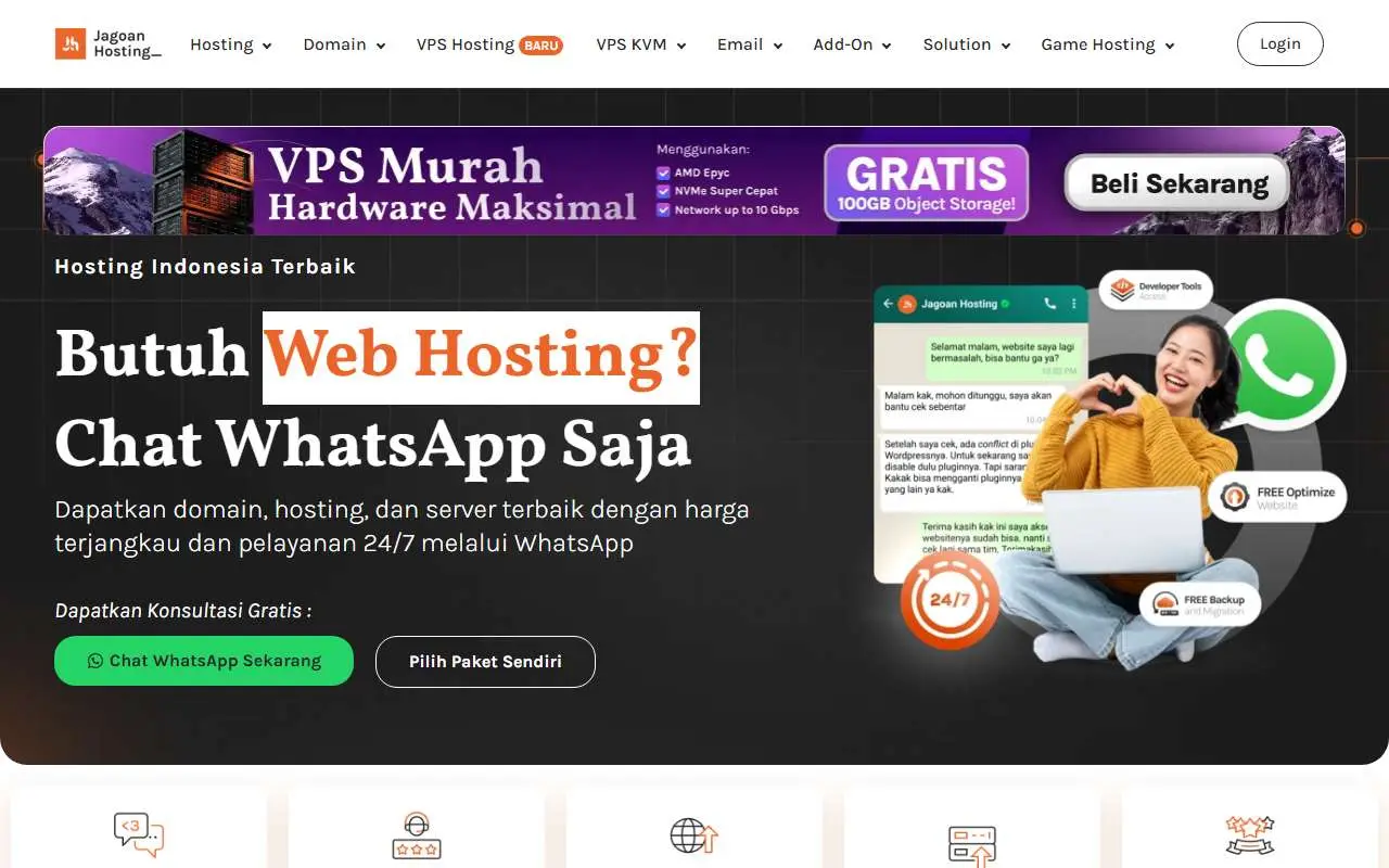 Tampilan website resmi Jagoan Hosting (jagoanhosting.com)