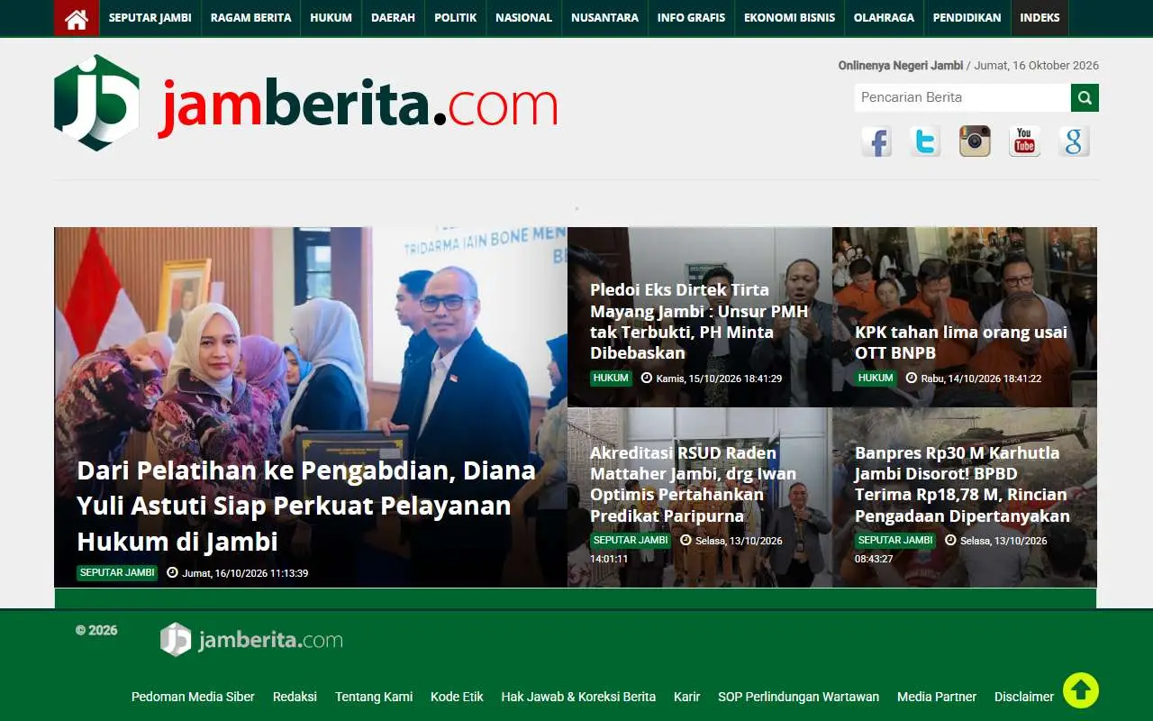 Tampilan website resmi Jamberita (jamberita.com)