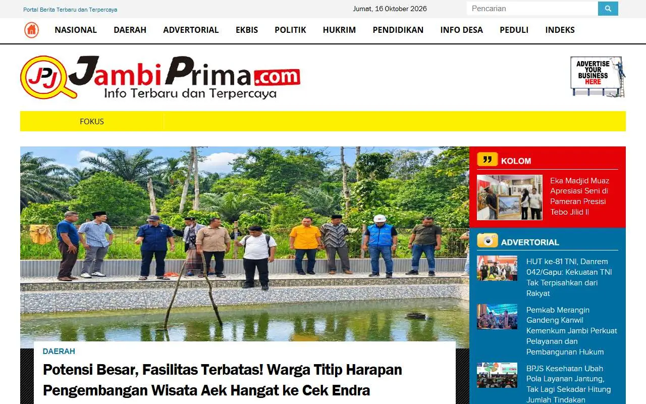 Tampilan website resmi Jambi Prima (jambiprima.com)