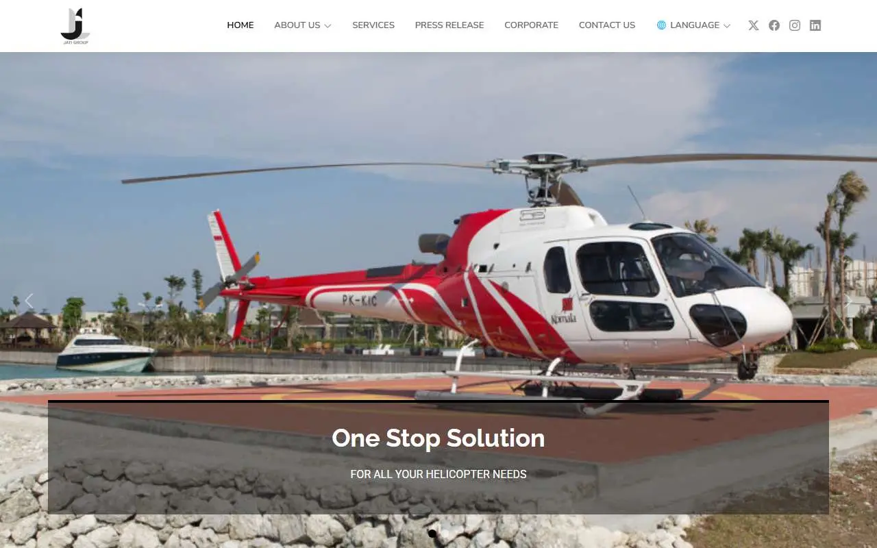 Tampilan website resmi Jaya Trishindo (jatigroup.com)