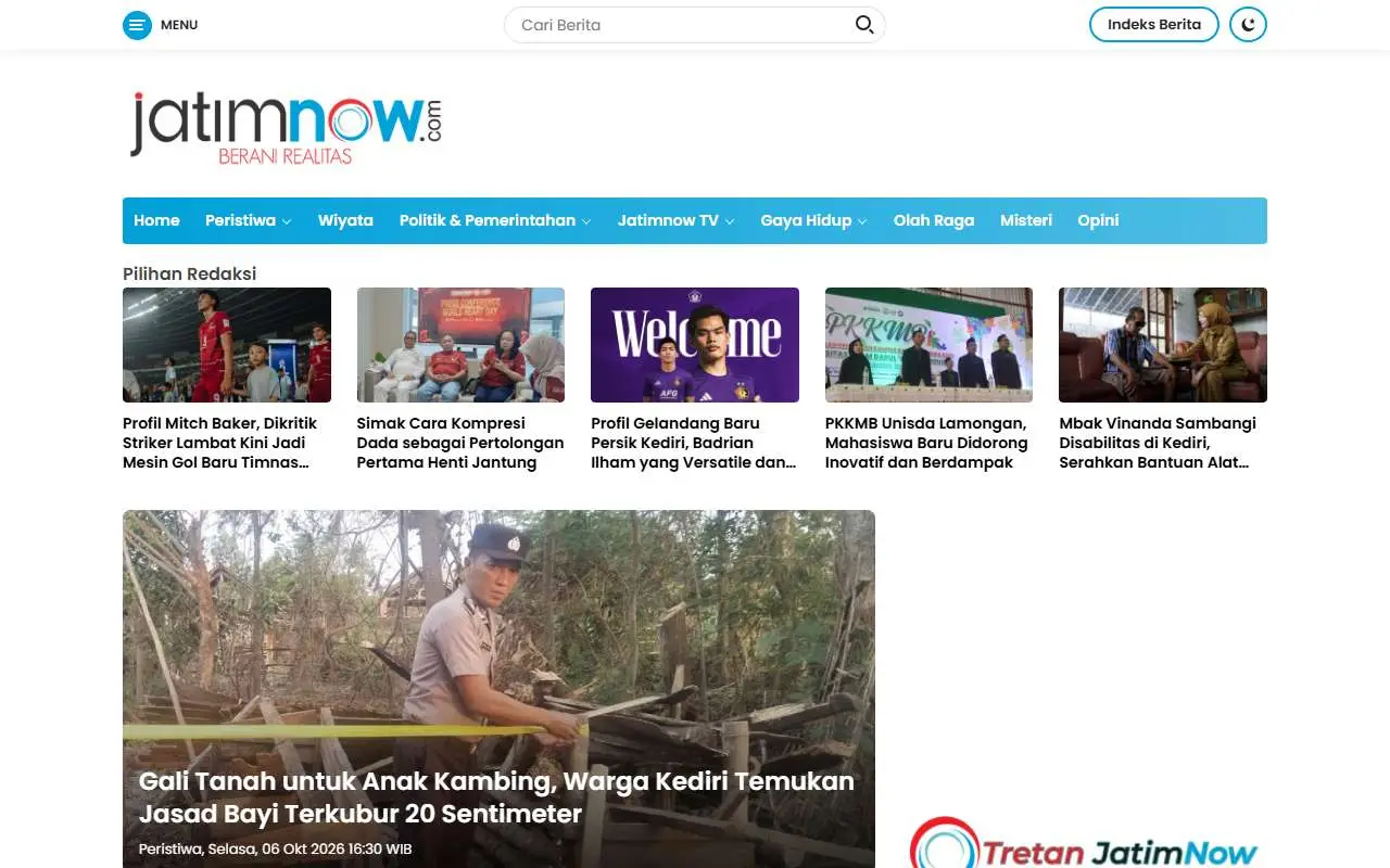 Tampilan website resmi JatimNow (jatimnow.com)