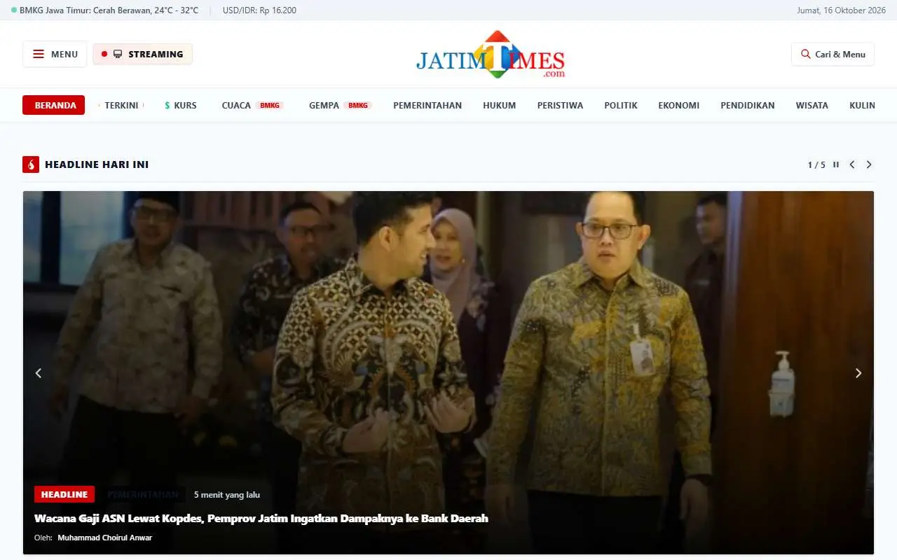 Tampilan website resmi Jatim Times (jatimtimes.com)