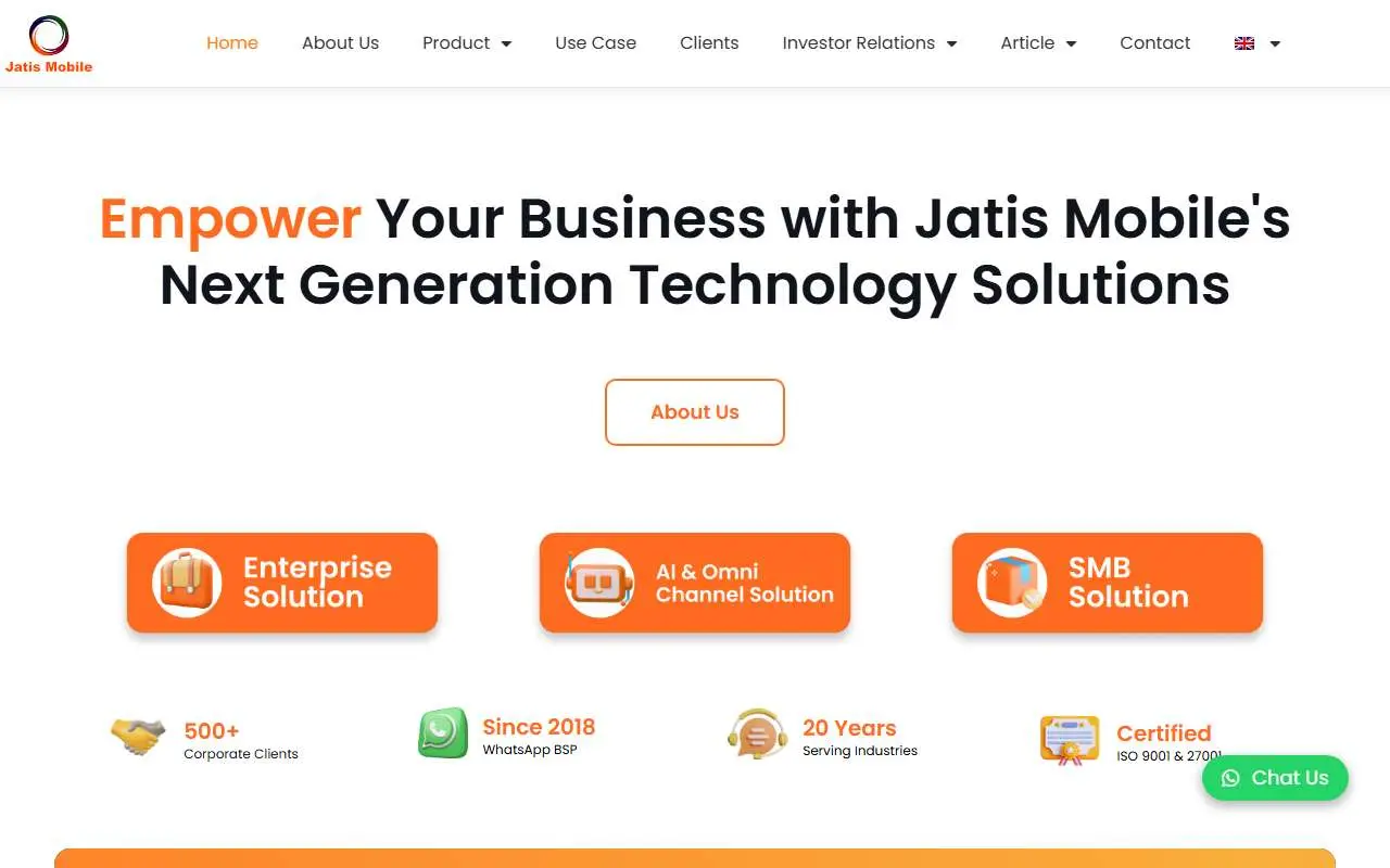 Tampilan website resmi Jatis Mobile (jatismobile.com)