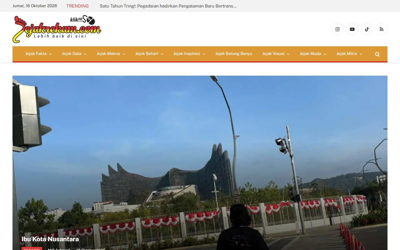 Tampilan website resmi Jejak Rekam (jejakrekam.com)