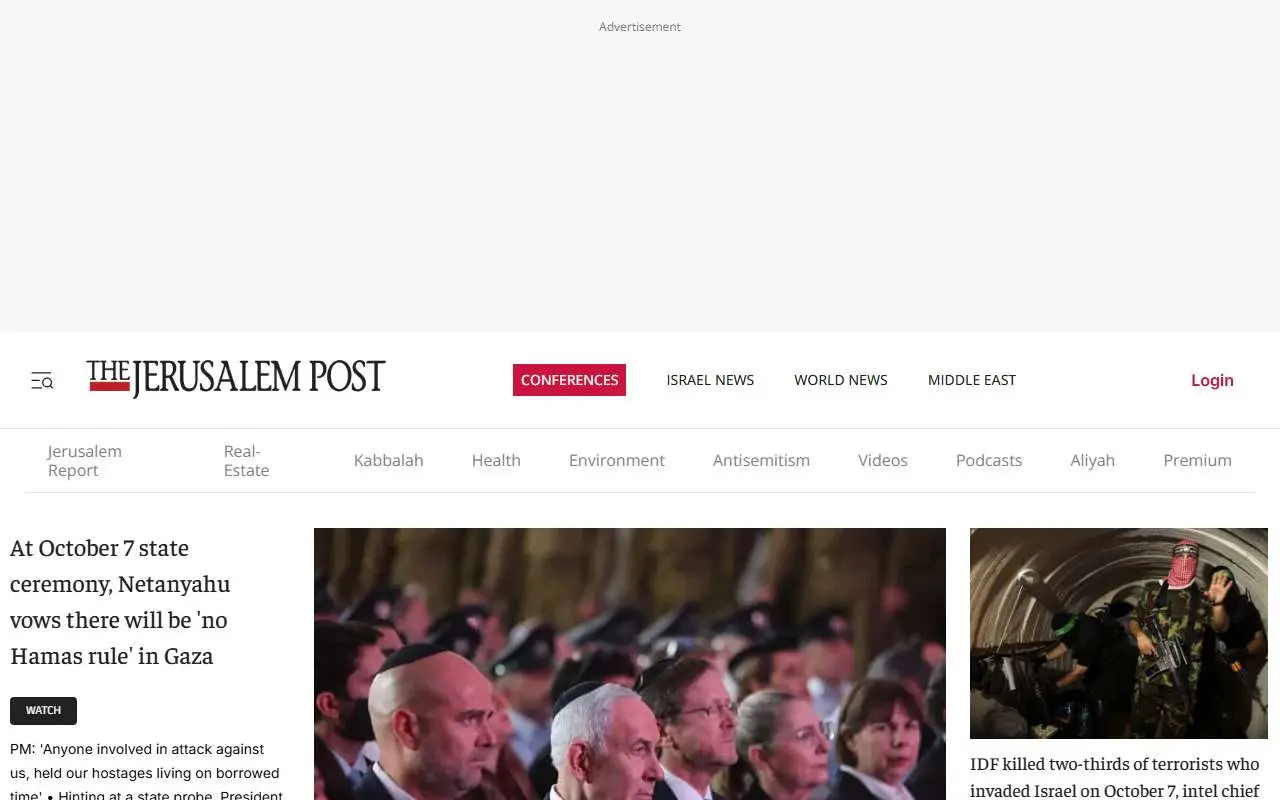 Tampilan website resmi The Jerusalem Post (jpost.com)