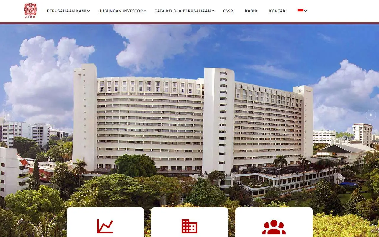 Tampilan website resmi Jakarta Int. Hotels & Development (jihd.co.id)