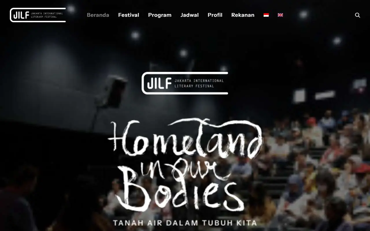 Tampilan website resmi Jakarta International Literary Festival (jilf.id)