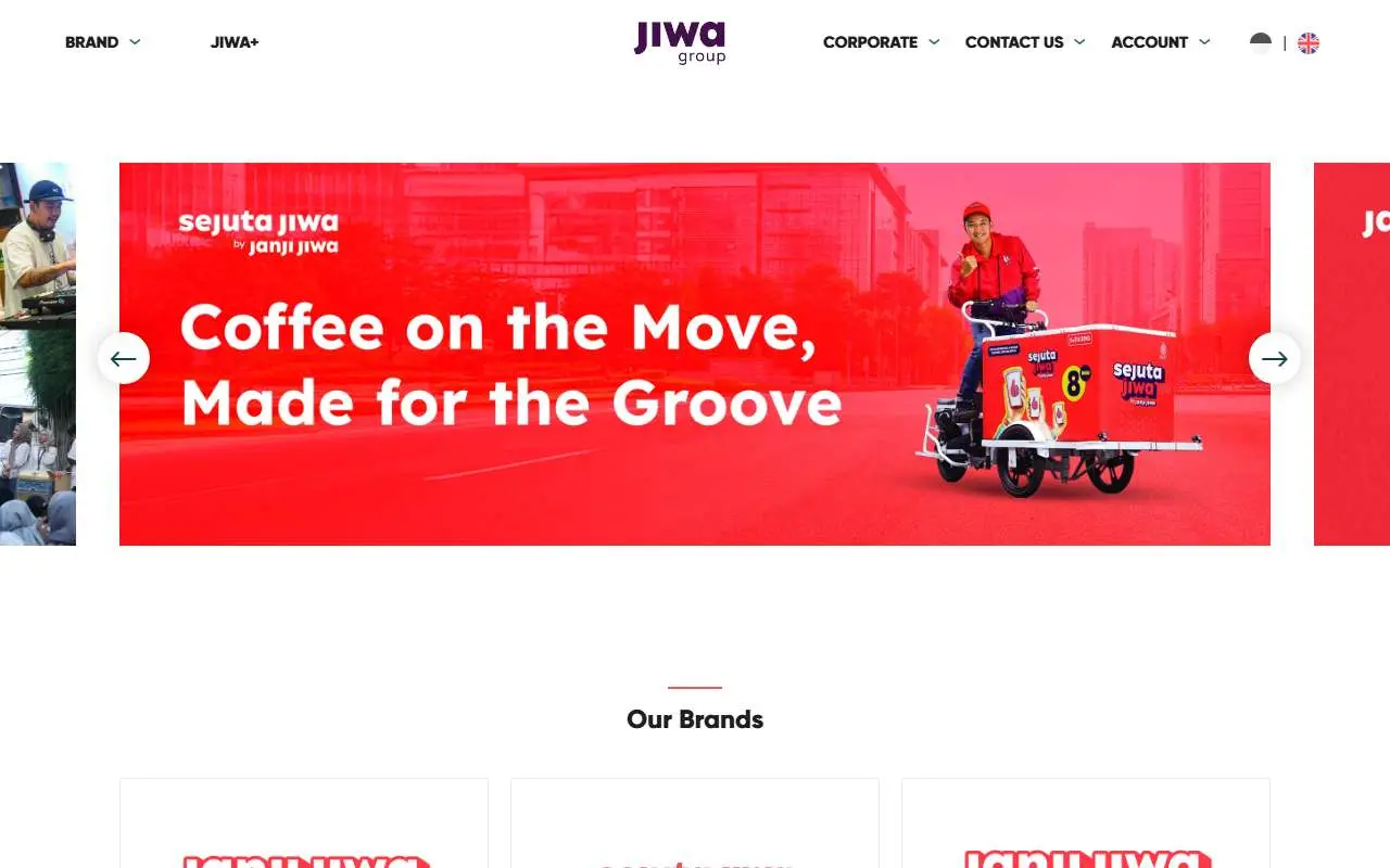 Tampilan website resmi Kopi Janji Jiwa (jiwagroup.com)