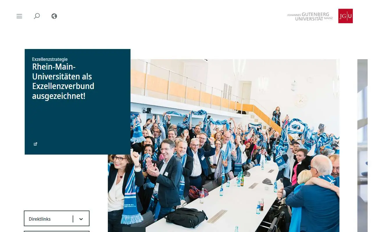 Tampilan website resmi Universitas Mainz (uni-mainz.de)