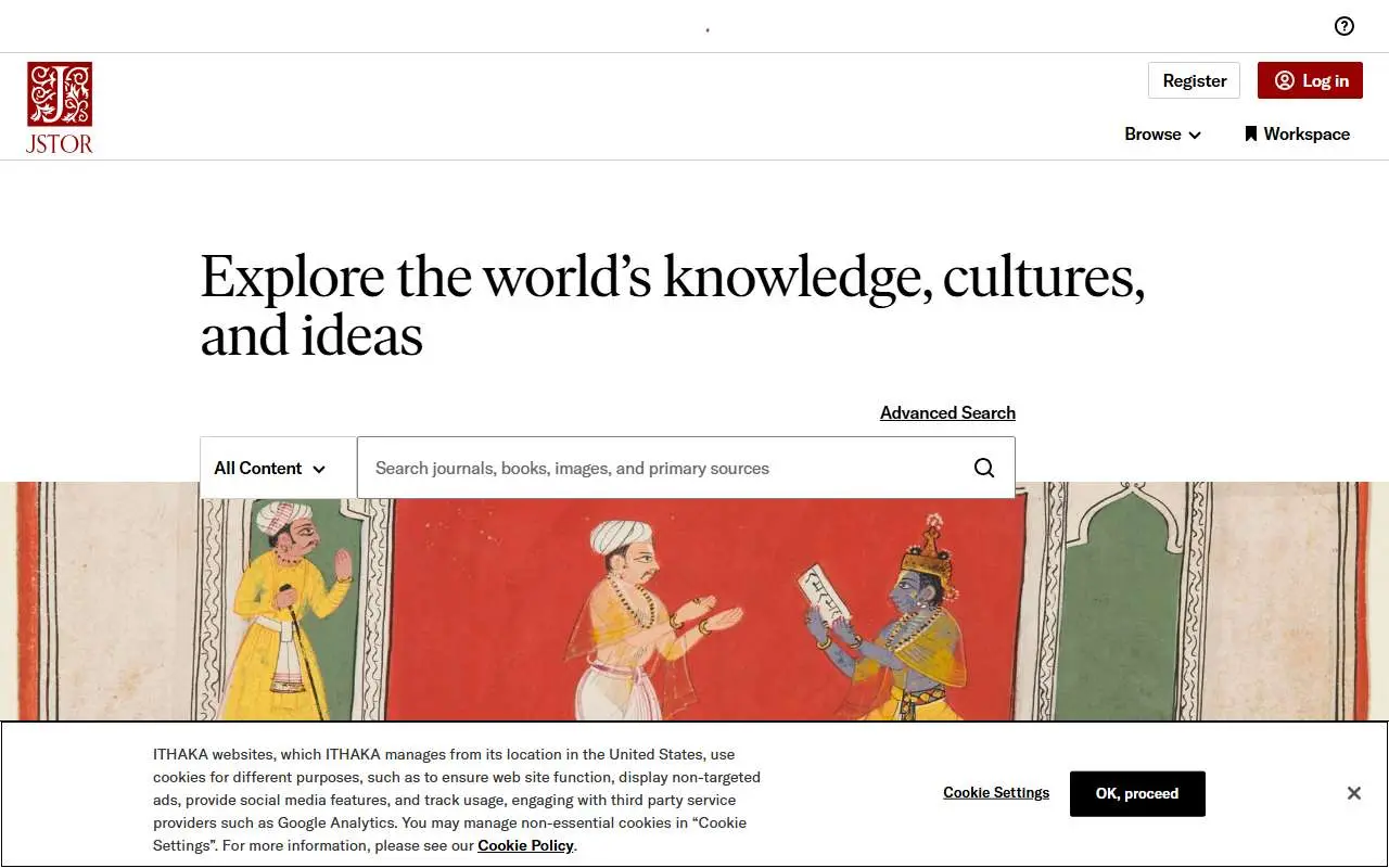 Tampilan website resmi JSTOR (jstor.org)