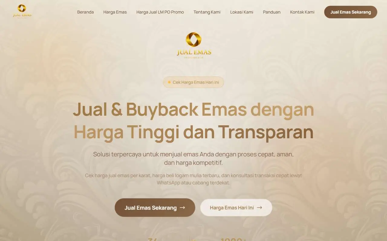 Tampilan website resmi Jual Emas Indonesia (jualemas.id)