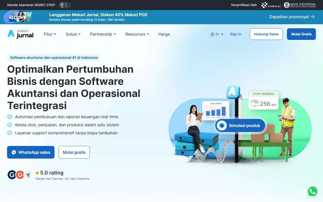 Tampilan website resmi Jurnal by Mekari (jurnal.id)