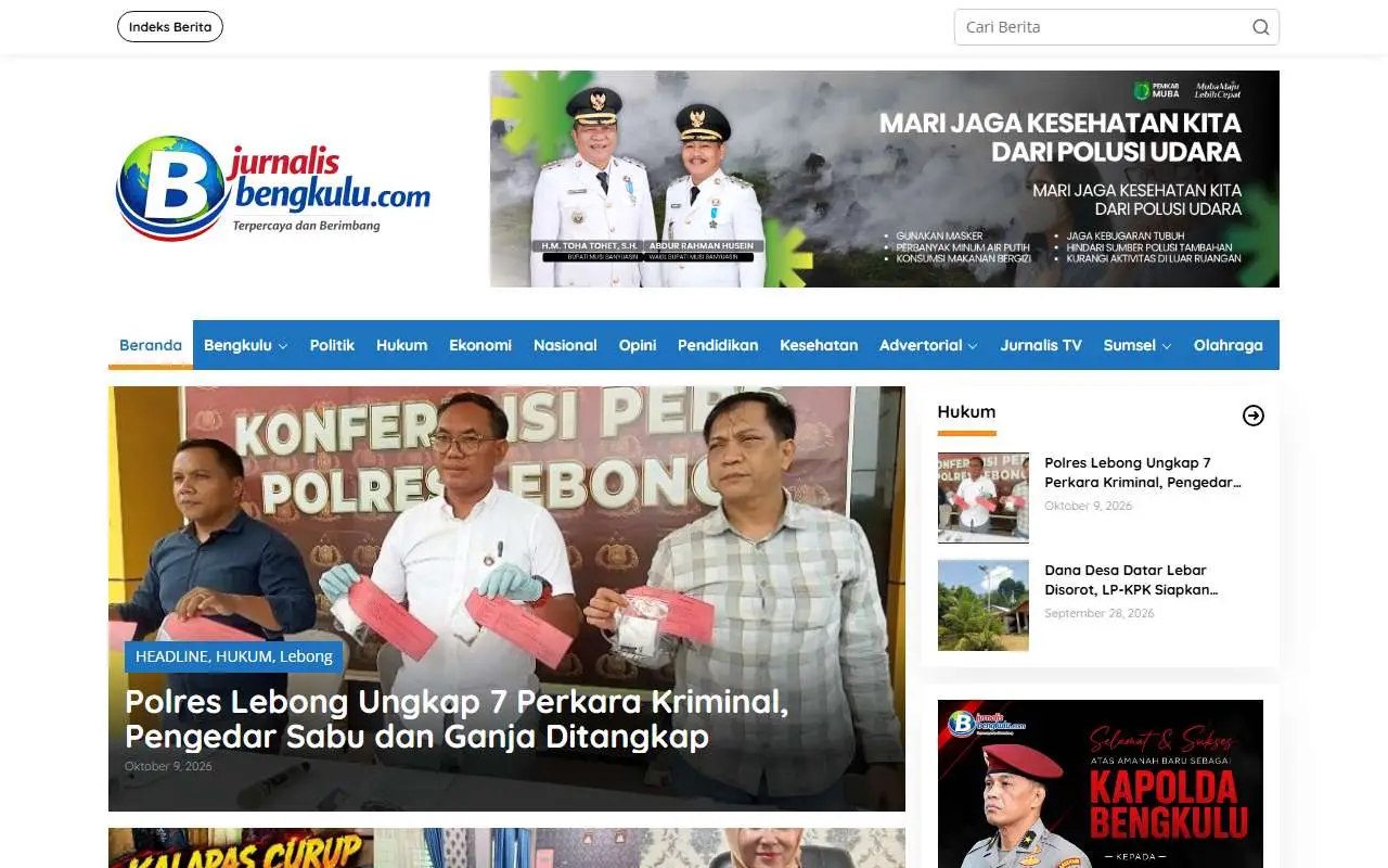 Tampilan website resmi Jurnalis Bengkulu (jurnalisbengkulu.com)