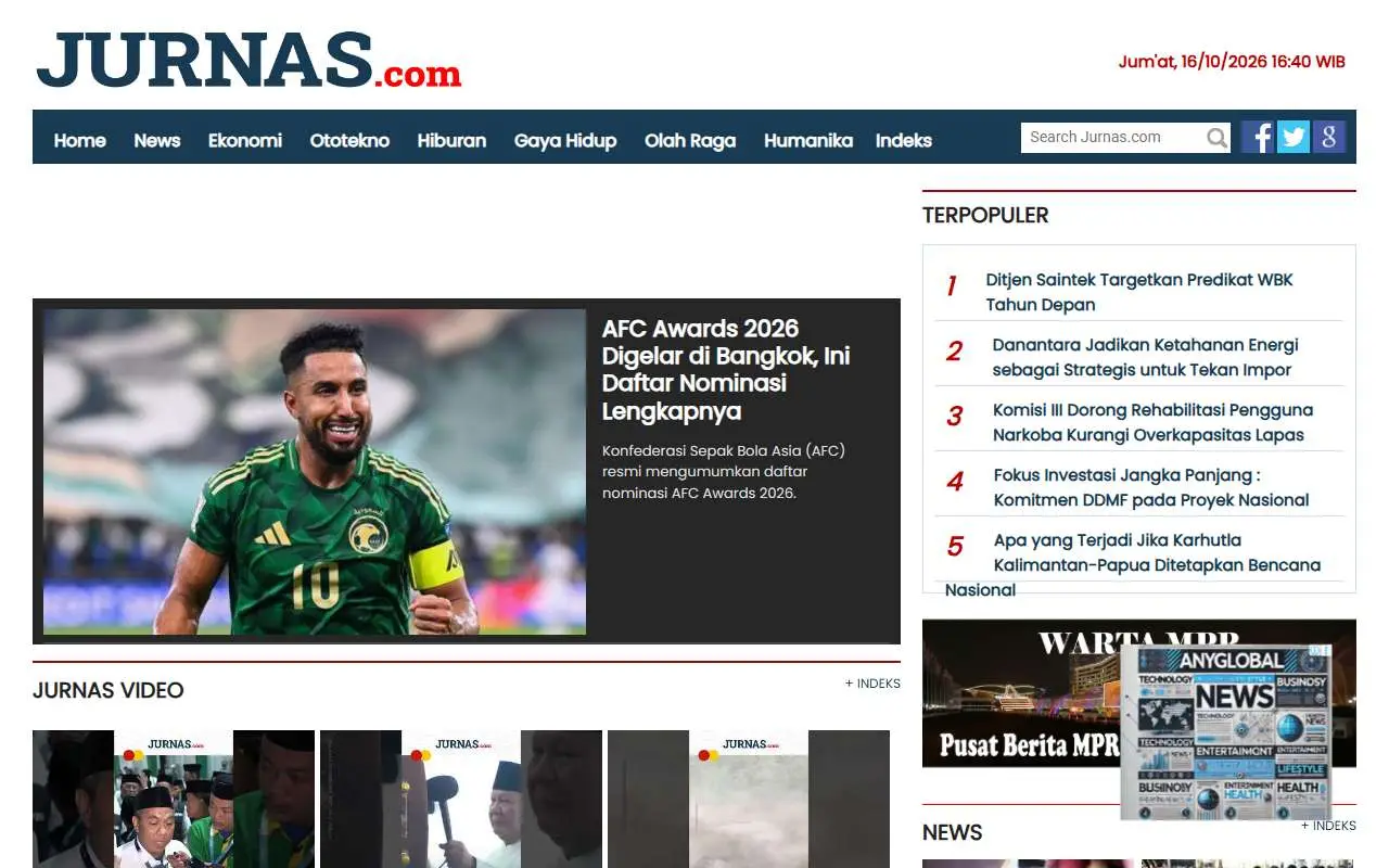 Tampilan website resmi Jurnas (jurnas.com)