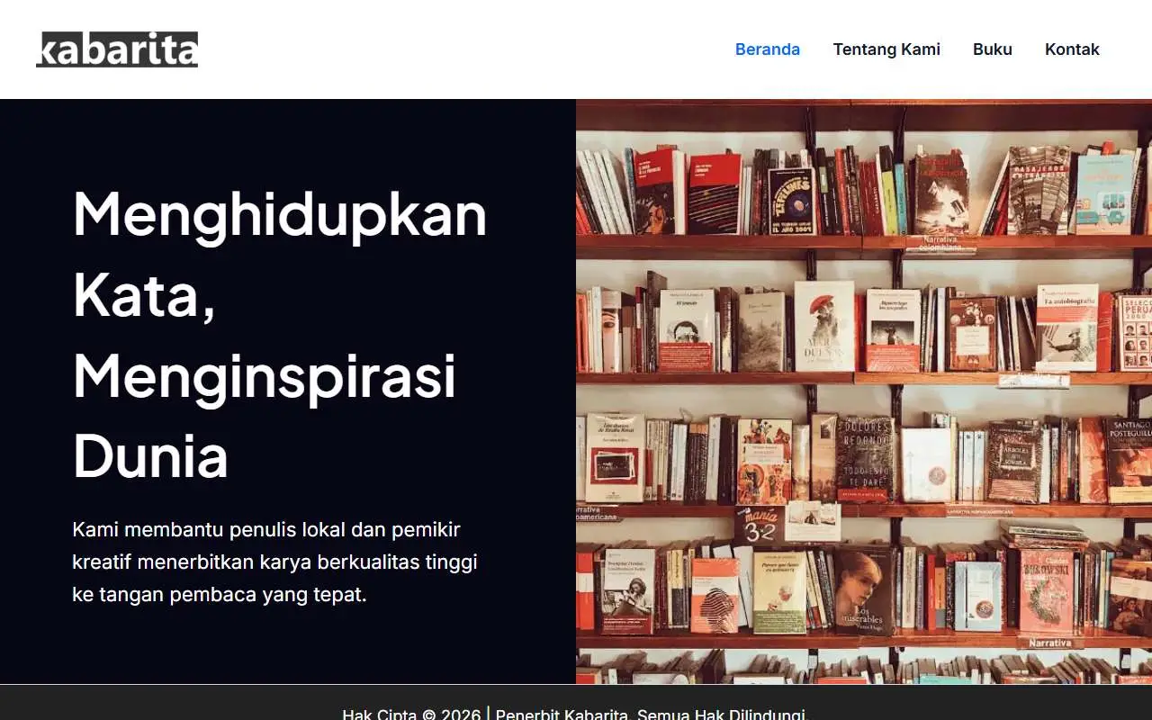 Tampilan website resmi Kabarita (kabarita.id)