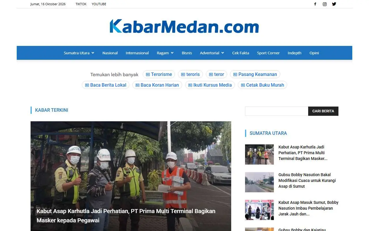 Tampilan website resmi Kabar Medan (kabarmedan.com)